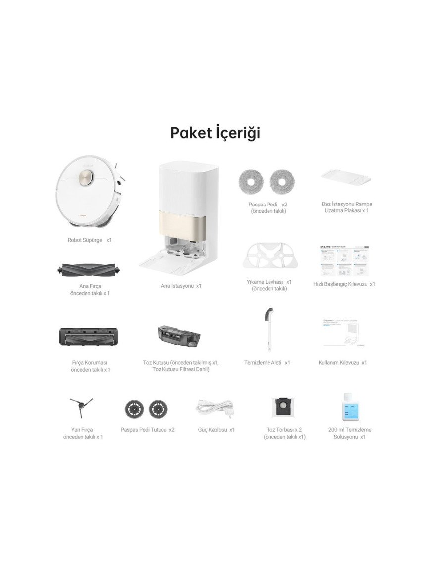 Dreame X40 Ultra Robot Süpürge Beyaz, 12.000PA Emiş Gücü