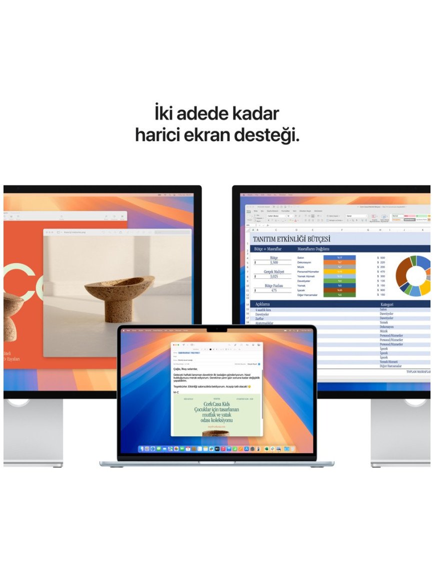 Apple MacBook Air M4 16GB 512GB SSD macOS 15" Taşınabilir Bilgisayar Gece Yarısı MW1M3TU/A